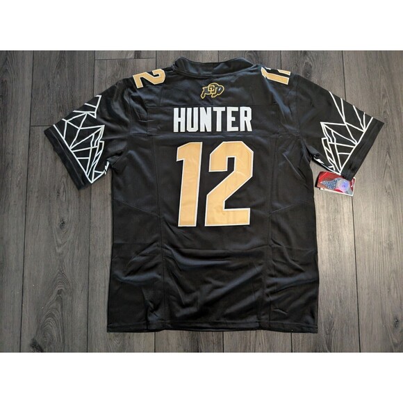 Travis Hunter #12 2024 Colorado Buffaloes Big 12 Black Game Jersey Small